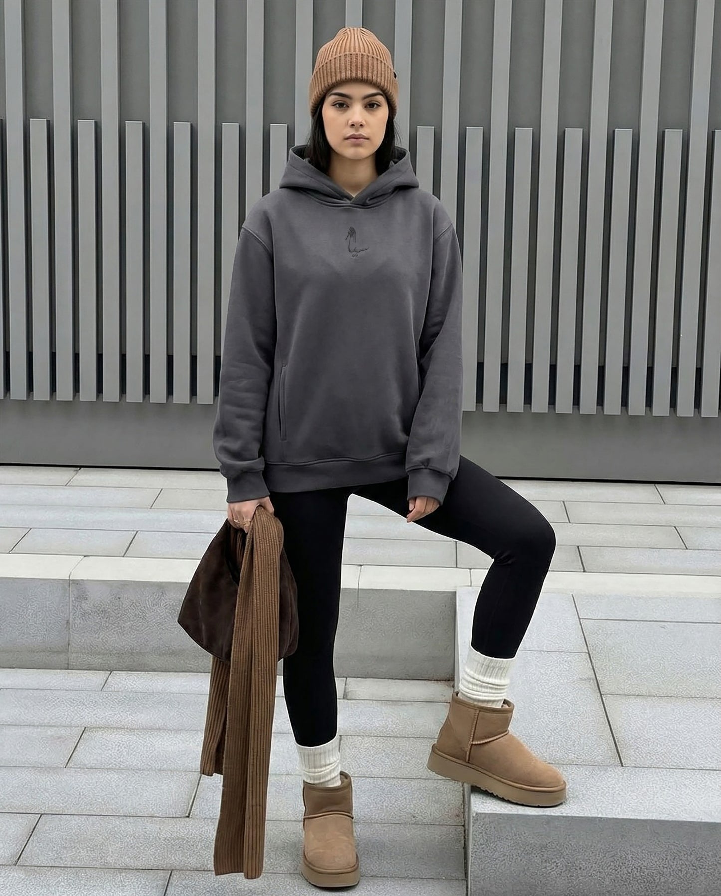 GREY HOODIE - Worked FOR IT QUOTE