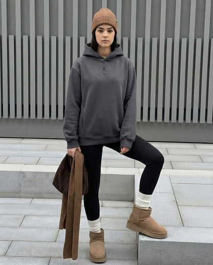 GREY HOODIE - Worked FOR IT QUOTE