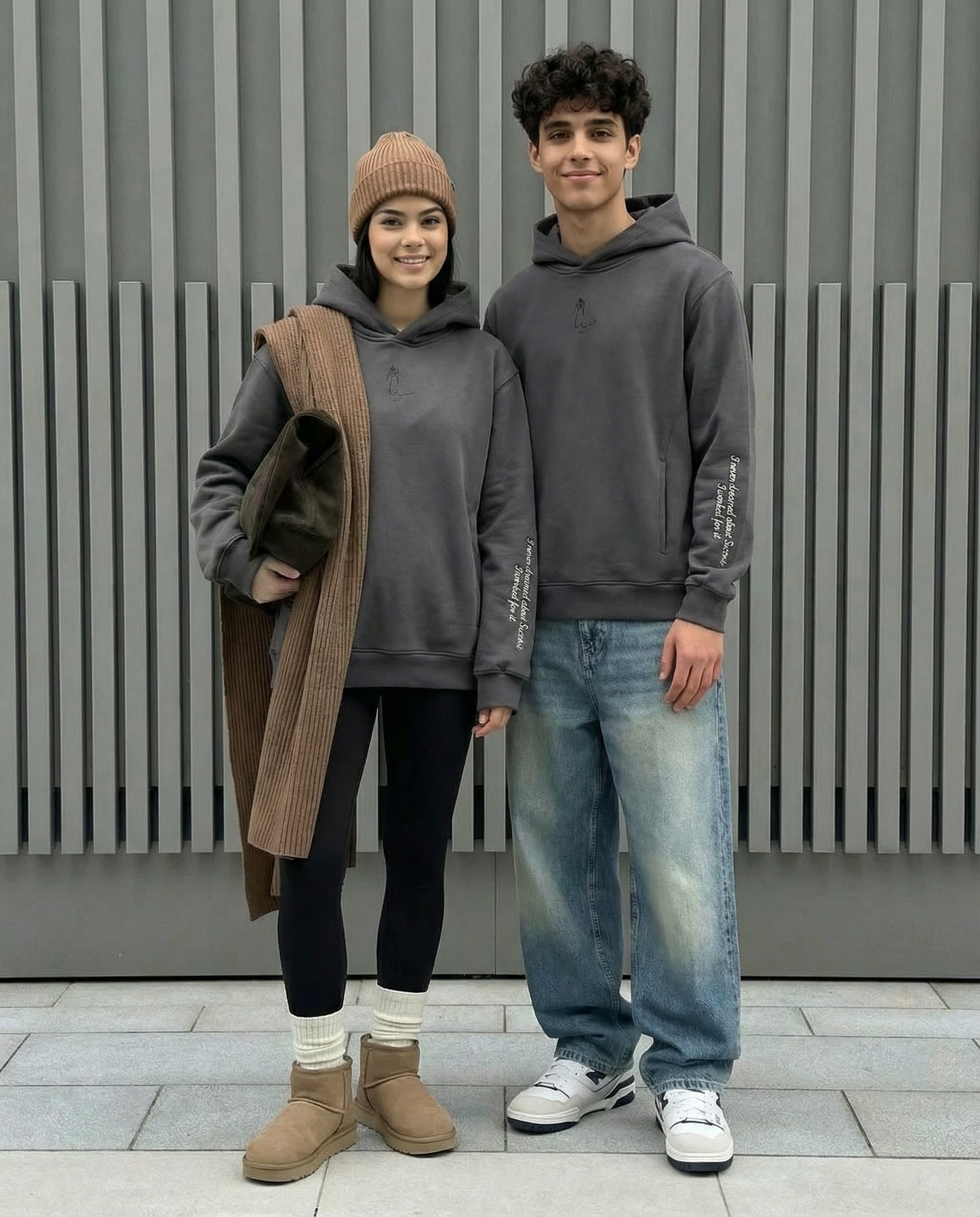 GREY HOODIE - Worked FOR IT QUOTE