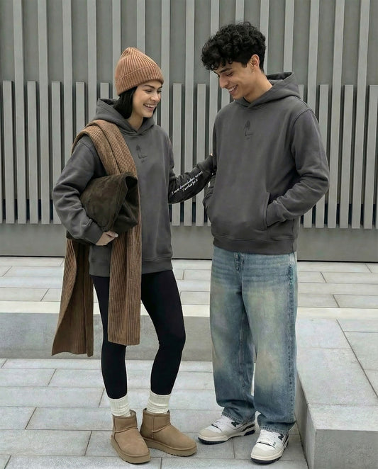 GREY HOODIE - Worked FOR IT QUOTE